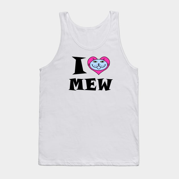 I HEART Cat - BLUE KITTY CAT Tank Top by RawSunArt